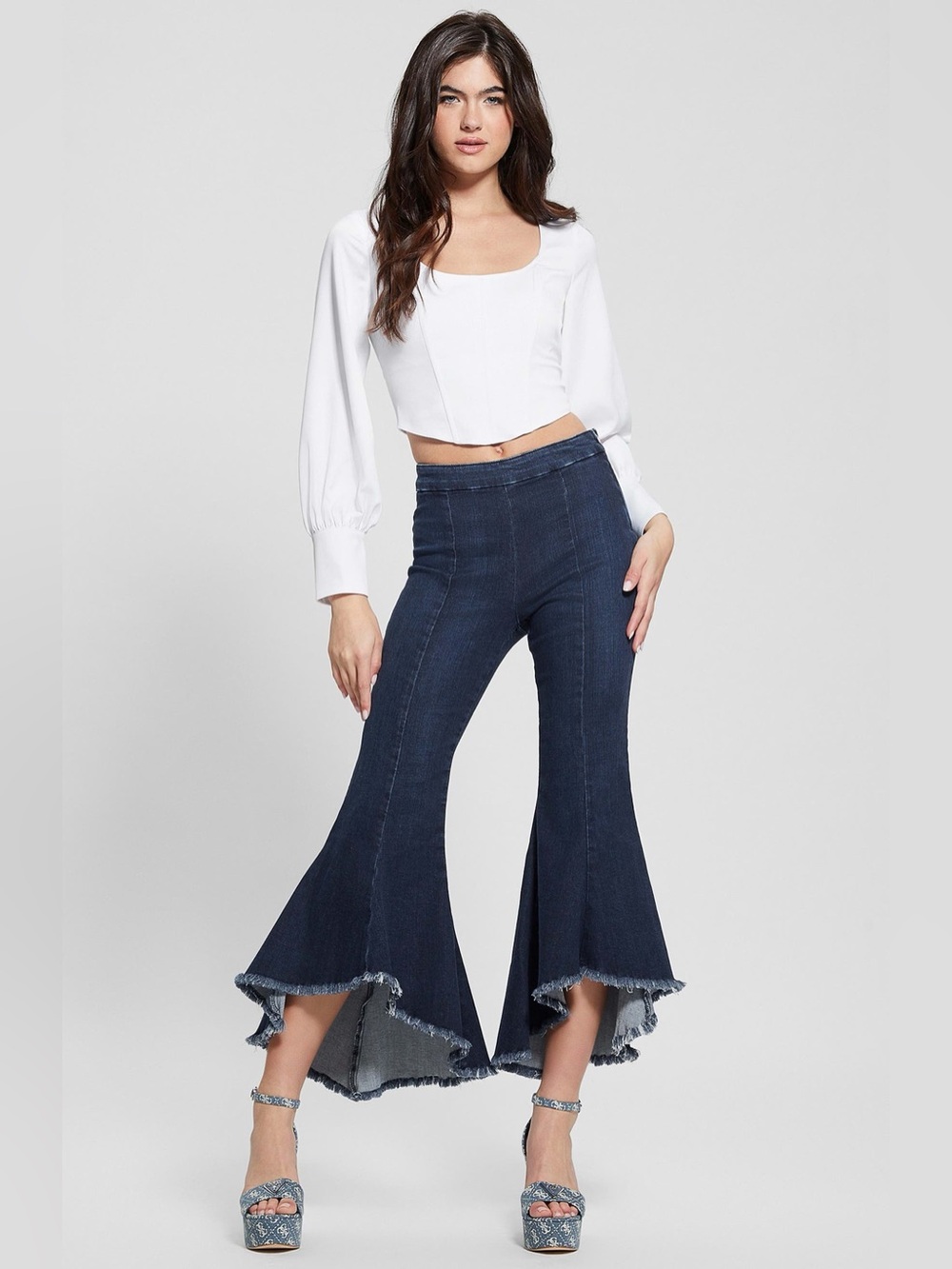 GUESS Sofia 1981 Frayed Ankle
Flare Jeans